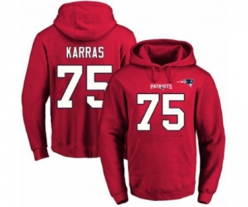 Football Men's New England Patriots #75 Ted Karras Red Name & Number Pullover Hoodie
