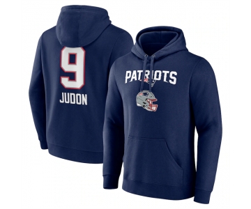 Men's New England Patriots #9 Matthew Judon Navy Team Wordmark Player Name & Number Pullover Hoodie