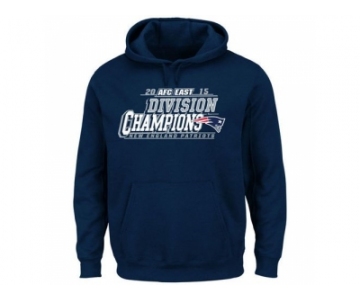 Men''s New England Patriots Majestic Navy 2015 AFC East Division Champions Pullover Hoodie