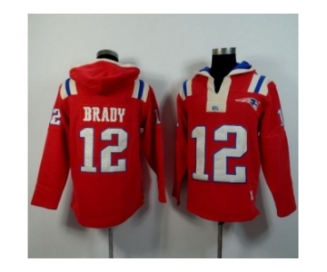 New England Patriots #12 Tom Brady red Player Winning Method Pullover Hoodie