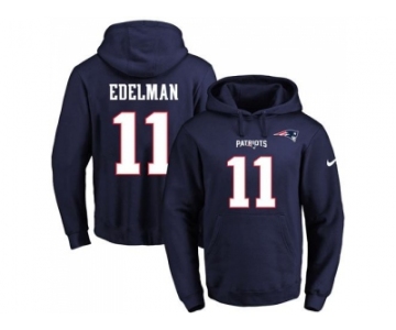 Nike New England Patriots #11 Julian Edelman Navy Blue Name & Number Pullover NFL Hoodie