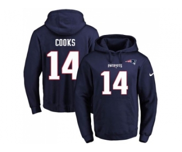 Nike New England Patriots #14 Brandin Cooks Navy Blue Name & Number Pullover NFL Hoodie
