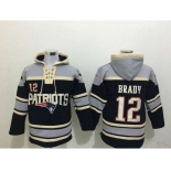 nike nfl jerseys new england patriots #12 brady grey-black[pullover hooded sweatshirt]
