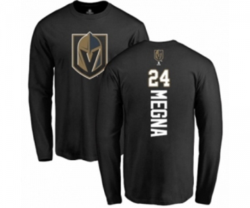 Hockey Vegas Golden Knights #24 Jaycob Megna Black Backer Long Sleeve T-Shirt