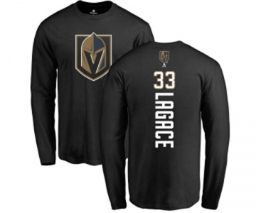 NHL Adidas Vegas Golden Knights #33 Maxime Lagace Black Backer Long Sleeve T-Shirt
