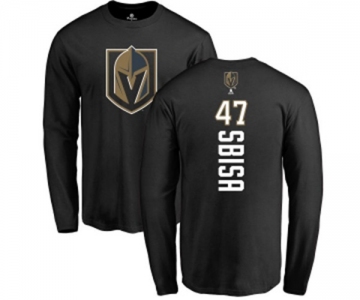 NHL Adidas Vegas Golden Knights #47 Luca Sbisa Black Backer Long Sleeve T-Shirt