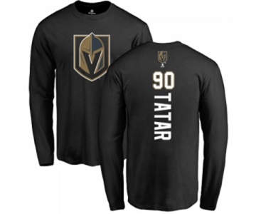 NHL Adidas Vegas Golden Knights #90 Tomas Tatar Black Backer Long Sleeve T-Shirt