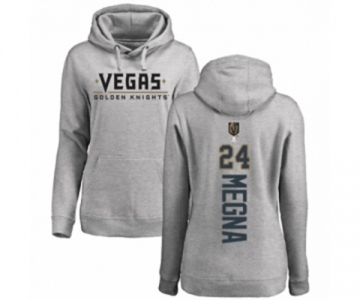 Hockey Women's Vegas Golden Knights #24 Jaycob Megna Gray Backer Pullover Hoodie