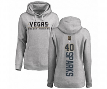 Hockey Women's Vegas Golden Knights #40 Garret Sparks Gray Backer Pullover Hoodie
