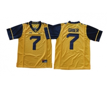 West Virginia Mountaineers 7 Will Grier Gold College Football Jersey