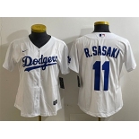 Women's Los Angeles Dodgers #11 Roki Sasaki White Cool Base Stitched Baseball Jersey