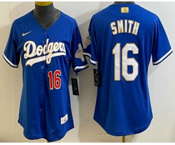 Women's Los Angeles Dodgers #16 Will Smith Blue 2026 Gold Collection Stadium Jersey