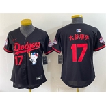 Women's Los Angeles Dodgers #17 大谷翔平 Black Hello Kitty Night 2025 World Series Champions Patch Stitched Baseball Jersey Women's Los Angeles Dodgers #17 大谷翔平 Black Hello Kitty Night 2025 World Series Champions Patch Stitched Baseball Jersey