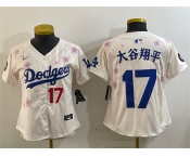 Women's Los Angeles Dodgers #17 大谷翔平 Cream 2025 Tokyo Series Limited Stitched Baseball Jersey