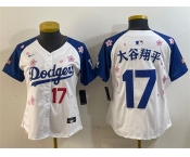 Women's Los Angeles Dodgers #17 大谷翔平 White Royal 2025 Tokyo Series Limited Stitched Baseball Jersey