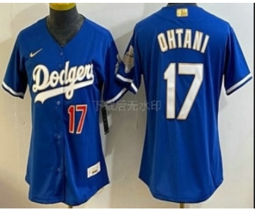 Women's Los Angeles Dodgers #17 Shohei Ohtani Blue 2026 Gold Collection Limited Jersey