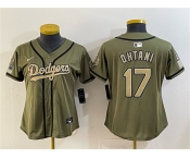 Women's Los Angeles Dodgers #17 Shohei Ohtani Olive 2026 Armed Forces Day Stitched Baseball Jersey Women's Los Angeles Dodgers #17 Shohei Ohtani Olive 2026 Armed Forces Day Stitched Baseball Jersey