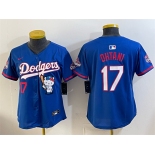 Women's Los Angeles Dodgers #17 Shohei Ohtani Royal Hello Kitty Night 2025 World Series Champions Patch Stitched Baseball Jersey Women's Los Angeles Dodgers #17 Shohei Ohtani Royal Hello Kitty Night 2025 World Series Champions Patch Stitched Baseball Jersey