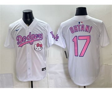 Women's Los Angeles Dodgers #17 Shohei Ohtani White 2025 Hello Kitty Vapor Limited Stitched Baseball Jersey