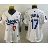 Women's Los Angeles Dodgers #17 Shohei Ohtani White 2025 Tokyo Series Limited Jersey