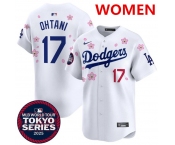 Women's Los Angeles Dodgers #17 Shohei Ohtani White 2025 Tokyo Series Limited Stitched Baseball Jersey