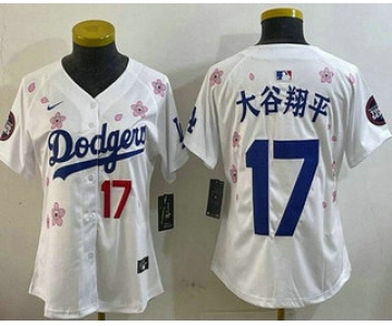 Women's Los Angeles Dodgers #17 Shohei Ohtani White Japanese 2025 Tokyo Series Limited Jersey