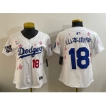 Women's Los Angeles Dodgers #18 山本由伸 White 2025 World Series Champions Patch Tokyo Series Limited Stitched Baseball Jersey Women's Los Angeles Dodgers #18 山本由伸 White 2025 World Series Champions Patch Tokyo Series Limited Stitched Baseball Jersey