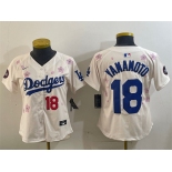 Women's Los Angeles Dodgers #18 Yoshinobu Yamamoto Cream 2025 Tokyo Series Limited Stitched Baseball Jersey