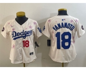 Women's Los Angeles Dodgers #18 Yoshinobu Yamamoto Cream 2025 Tokyo Series Limited Stitched Baseball Jersey