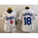 Women's Los Angeles Dodgers #18 Yoshinobu Yamamoto White 2025 Tokyo Series Limited Stitched Baseball Jersey