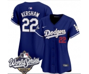 Women's Los Angeles Dodgers #22 Clayton Kershaw Royal 2025 World Series Limited Stitched Baseball Jersey Women's Los Angeles Dodgers #22 Clayton Kershaw Royal 2025 World Series Limited Stitched Baseball Jersey