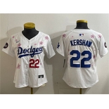 Women's Los Angeles Dodgers #22 Clayton Kershaw White 2025 Tokyo Series Limited Stitched Baseball Jersey