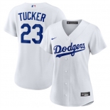 Women's Los Angeles Dodgers #23 Kyle Tucker White Cool Base Stitched Baseball Jersey Women's Los Angeles Dodgers #23 Kyle Tucker White Cool Base Stitched Baseball Jersey