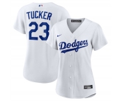 Women's Los Angeles Dodgers #23 Kyle Tucker White Cool Base Stitched Baseball Jersey Women's Los Angeles Dodgers #23 Kyle Tucker White Cool Base Stitched Baseball Jersey
