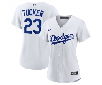 Women's Los Angeles Dodgers #23 Kyle Tucker White Cool Base Stitched Baseball Jersey