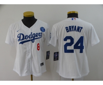 Women's Los Angeles Dodgers #24 Kobe Bryant White Nike Champions Authentic Jersey