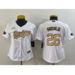 Women's Los Angeles Dodgers #26 Tony Gonsolin White 2022 All Star Stitched Cool Base Nike Jersey
