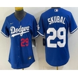 Women's Los Angeles Dodgers #29 Tarik Skubal Blue Cool Base Stitched Jersey Women's Los Angeles Dodgers #29 Tarik Skubal Blue Cool Base Stitched Jersey