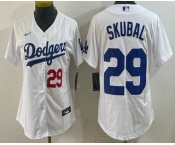 Women's Los Angeles Dodgers #29 Tarik Skubal White Cool Base Stitched Jersey Women's Los Angeles Dodgers #29 Tarik Skubal White Cool Base Stitched Jersey