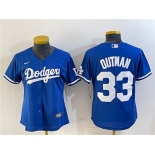 Women's Los Angeles Dodgers #33 James Outman Royal Cool Base Stitched Baseball Jersey