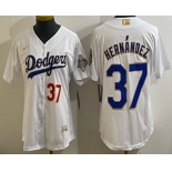 Women's Los Angeles Dodgers #37 Teoscar Hernandez White 2026 Gold Collection Stadium Jersey Women's Los Angeles Dodgers #37 Teoscar Hernandez White 2026 Gold Collection Stadium Jersey