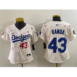 Women's Los Angeles Dodgers #43 Anthony Banda Cream 2025 Tokyo Series Limited Stitched Baseball Jersey