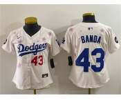 Women's Los Angeles Dodgers #43 Anthony Banda Cream 2025 Tokyo Series Limited Stitched Baseball Jersey