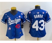 Women's Los Angeles Dodgers #43 Anthony Banda Royal 2025 Tokyo Series Limited Stitched Baseball Jersey