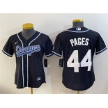 Women's Los Angeles Dodgers #44 Andy Pages Black Stitched Baseball Jersey Women's Los Angeles Dodgers #44 Andy Pages Black Stitched Baseball Jersey
