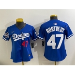 Women's Los Angeles Dodgers #47 Ben Rortvedt Royal 2025 World Series Champions Limited Stitched Baseball Jersey Women's Los Angeles Dodgers #47 Ben Rortvedt Royal 2025 World Series Champions Limited Stitched Baseball Jersey