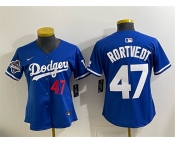 Women's Los Angeles Dodgers #47 Ben Rortvedt Royal 2025 World Series Champions Limited Stitched Baseball Jersey Women's Los Angeles Dodgers #47 Ben Rortvedt Royal 2025 World Series Champions Limited Stitched Baseball Jersey