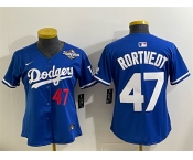 Women's Los Angeles Dodgers #47 Ben Rortvedt Royal 2025 World Series Limited Stitched Baseball Jersey Women's Los Angeles Dodgers #47 Ben Rortvedt Royal 2025 World Series Limited Stitched Baseball Jersey