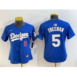 Women's Los Angeles Dodgers #5 Freddie Freeman Royal Gold Limited Stitched Baseball Jersey Women's Los Angeles Dodgers #5 Freddie Freeman Royal Gold Limited Stitched Baseball Jersey
