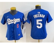 Women's Los Angeles Dodgers #5 Freddie Freeman Royal Gold Limited Stitched Baseball Jersey Women's Los Angeles Dodgers #5 Freddie Freeman Royal Gold Limited Stitched Baseball Jersey